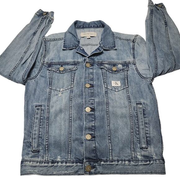 Vintage Calvin Klein Women's Size Medium Wash Jean Denim Jacket Y2k - Picture 1 of 8